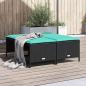 Preview: ARDEBO.de - Gartenhocker mit Kissen 4 Stk. Schwarz Poly Rattan