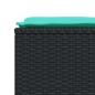 Preview: Gartenhocker mit Kissen 4 Stk. Schwarz Poly Rattan