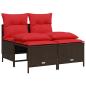 Preview: 4-teiliges Gartensofa-Set mit Kissen, braun, Polyrattan