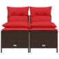 Preview: 4-teiliges Gartensofa-Set mit Kissen, braun, Polyrattan