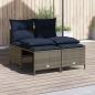 Preview: ARDEBO.de - 4-teiliges Gartensofa-Set mit Kissen, grau, Polyrattan