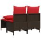 Preview: 4-teiliges Gartensofa-Set mit Kissen, braun, Polyrattan