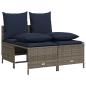Preview: 4-teiliges Gartensofa-Set mit Kissen, grau, Polyrattan
