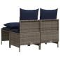 Preview: 4-teiliges Gartensofa-Set mit Kissen, grau, Polyrattan
