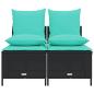 Preview: 4-teiliges Gartensofa-Set mit Kissen, schwarzes Polyrattan