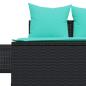 Preview: Doppelte Sonnenliege mit Kissen Schwarz Poly Rattan