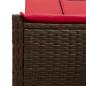 Preview: Doppelte Sonnenliege mit Kissen Braun Poly Rattan
