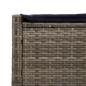 Preview: Doppelte Sonnenliege mit Kissen Grau Poly Rattan