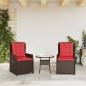 Preview: Liegende Gartenstühle 2 Stk. Braun Poly Rattan