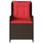 Preview: Liegende Gartenstühle 2 Stk. Braun Poly Rattan
