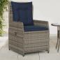 Preview: ARDEBO.de - Liegende Gartenstühle 2 Stk. Grau Poly Rattan