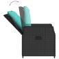 Preview: Liegende Gartenstühle 2 Stk. Schwarz Poly Rattan