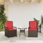 Preview: Liegende Gartenstühle 2 Stk. Braun Poly Rattan
