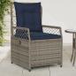 Preview: ARDEBO.de - Liegende Gartenstühle 2 Stk. Grau Poly Rattan