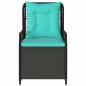 Preview: Liegende Gartenstühle 2 Stk. Schwarz Poly Rattan