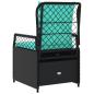 Preview: Liegende Gartenstühle 2 Stk. Schwarz Poly Rattan