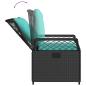 Preview: Liegende Gartenstühle 2 Stk. Schwarz Poly Rattan