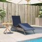 Preview: Sonnenliege mit Kissen Grau Poly Rattan