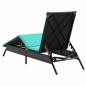 Preview: Sonnenliege mit Kissen Schwarz Poly Rattan