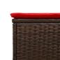 Preview: Sonnenliege mit Kissen Braun Poly Rattan
