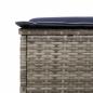 Preview: Sonnenliege mit Tisch und Kissen Grau Poly Rattan