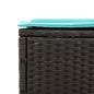 Preview: Sonnenliege mit Tisch und Kissen Schwarz Poly Rattan