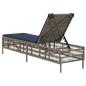 Preview: Sonnenliege mit Kissen Grau Poly Rattan