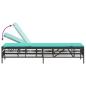 Preview: Sonnenliege mit Kissen Schwarz Poly Rattan