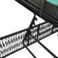 Preview: Sonnenliege mit Kissen Schwarz Poly Rattan