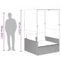 Preview: Doppelte Sonnenliege mit Dach und Vorhängen Braun Poly Rattan