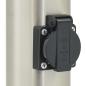Preview: Pollerleuchte mit Sensor und Steckdose 110 cm Edelstahl IP44