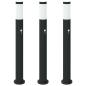 Preview: Pollerleuchten mit Sensor 3er 80 cm Edelstahl IP44