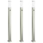 Preview: ARDEBO.de - Pollerleuchten mit Sensor 3 Stk. 110 cm Edelstahl IP44