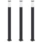 Preview: Pollerleuchten 3 Stk. 110 cm Schwarz IP44