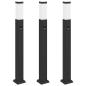 Preview: Pollerleuchten mit Sensor 3 Stk. 80 cm Schwarz IP44
