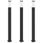 Preview: Pollerleuchten mit Sensor 3 Stk. 110 cm Schwarz IP44