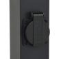 Preview: ARDEBO.de - Pollerleuchten mit Steckdose 3 Stk. 110 cm Schwarz IP44