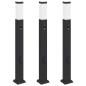 Preview: Pollerleuchten mit Sensor&Steckdose 3 Stk. 80 cm Schwarz IP44