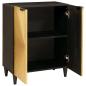 Preview: Sideboard Schwarz und Gold 60 x 33 x 75 cm massives Mangoholz