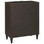 Preview: Sideboard Schwarz und Gold 60 x 33 x 75 cm massives Mangoholz