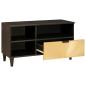 Preview: TV-Schränk Schwarz und Gold 80 x 33 x 46 cm massives Mangoholz