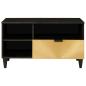 Preview: TV-Schränk Schwarz und Gold 80 x 33 x 46 cm massives Mangoholz