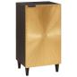 Preview: ARDEBO.de - Sideboard Schwarz und Gold 40 x 33 x 75 cm massives Mangoholz