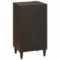 Preview: Sideboard Schwarz und Gold 40 x 33 x 75 cm massives Mangoholz