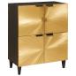 Preview: ARDEBO.de - Beistellschrank mit Speicher Schwarz und Gold 60 x 33.5 x 75 cm