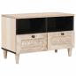 Preview: ARDEBO.de - TV-Schränk mit Regal Weiß 70 x 33 x 46 cm massives Mangoholz