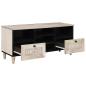Preview: TV-Schränk mit Regal Weiß 100 x 33 x 46 cm massives Mangoholz