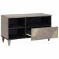 Preview: TV-Schränk Grau und Gold 80 x 33.5 x 46 cm Massivholz Mango