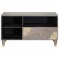 Preview: TV-Schränk Grau und Gold 80 x 33.5 x 46 cm Massivholz Mango