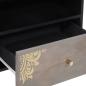 Preview: TV-Schränk Grau und Gold 80 x 33.5 x 46 cm Massivholz Mango